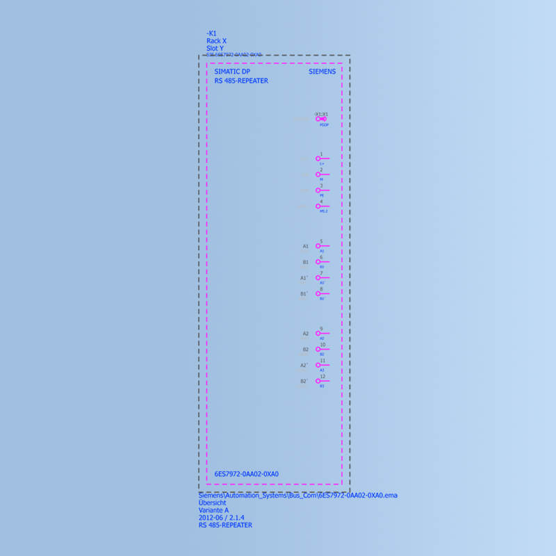 اطلاعات فنی ریپیتر مدل RS 485 برای باس کانکتور با کد فنی : 6ES7972-0AA02-0XA0